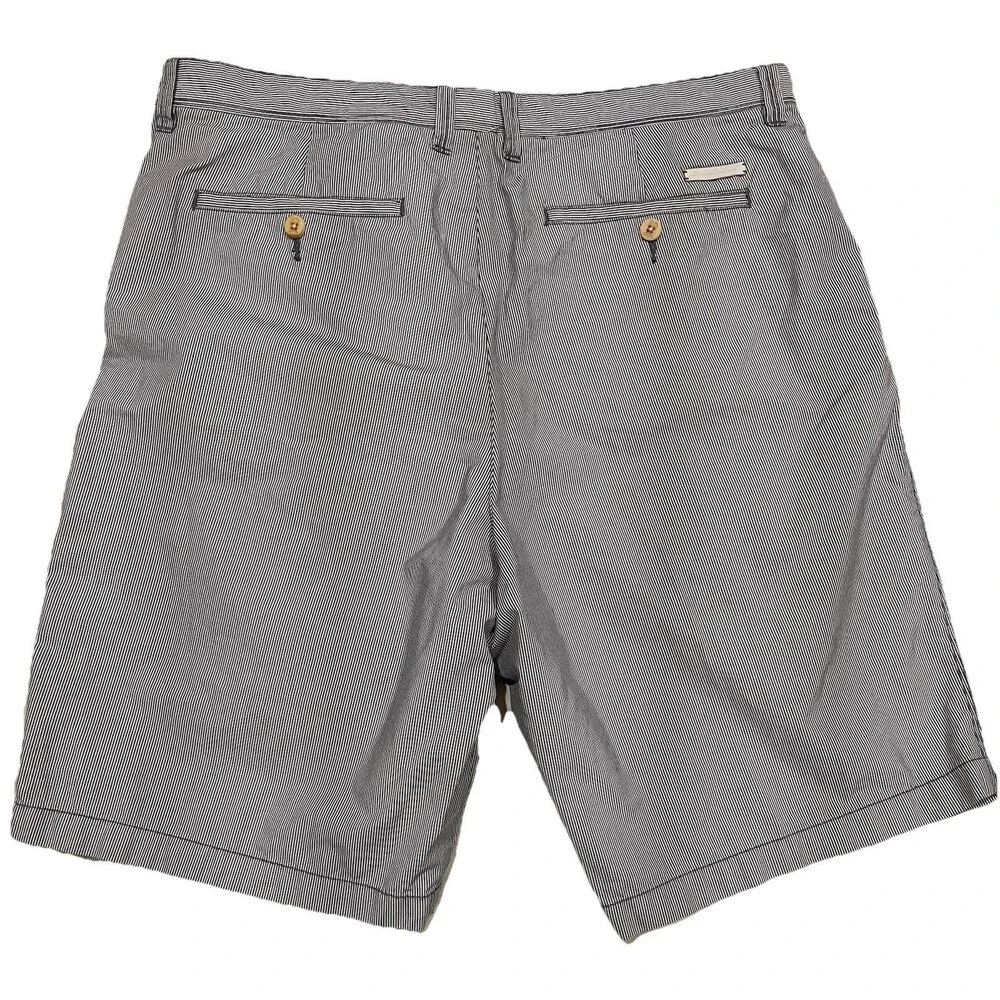Tommy Bahama 100% Cotton Men’s Flat Front Chino Shorts 38 Blue White Stripe 10”